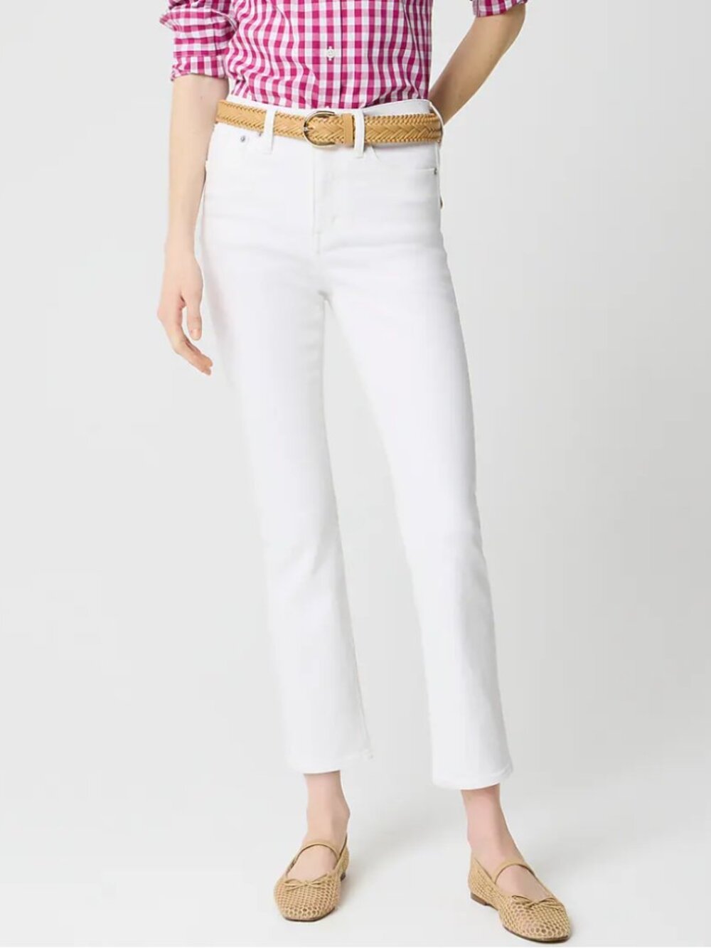 J. Crew Factory Essential Straight White Jeans 25W High Rise BX520 NWT